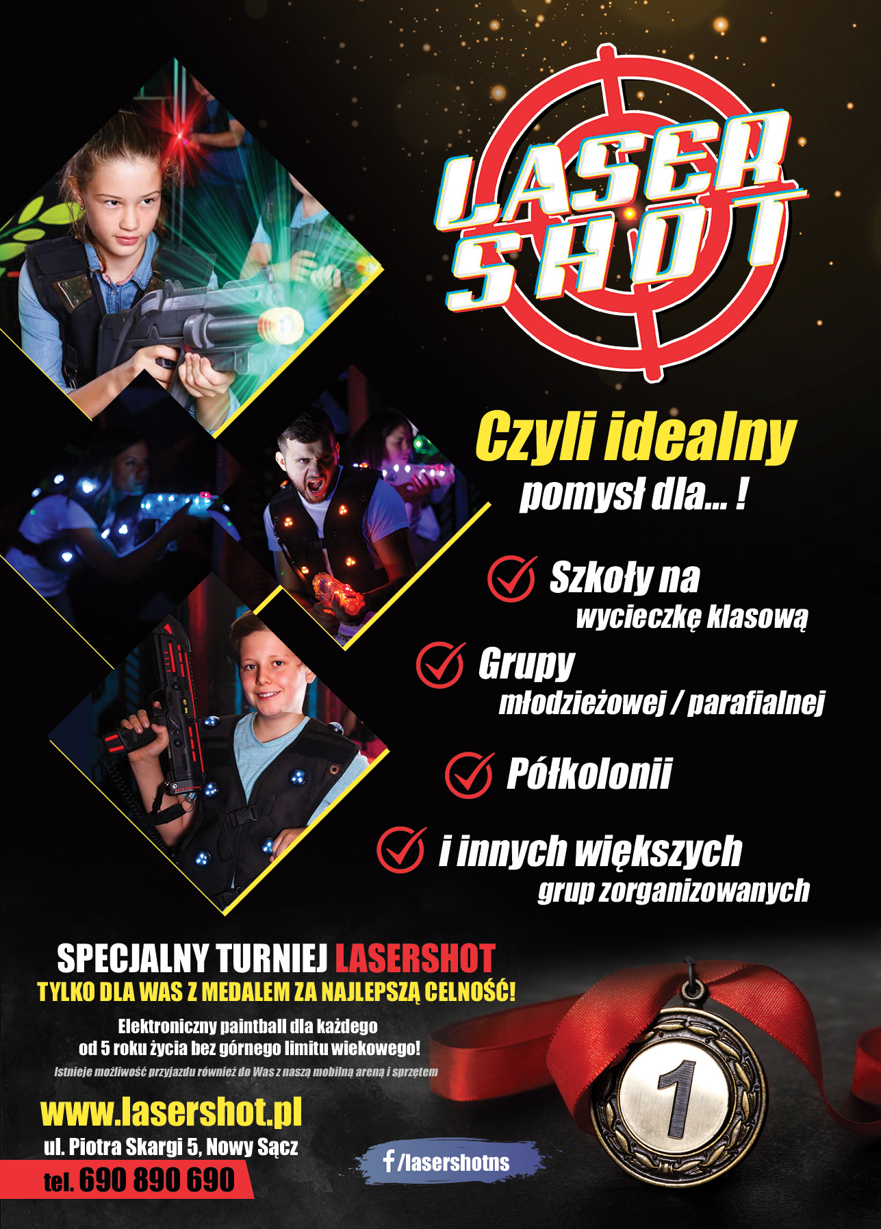 Oferta LaserShot dla szkół, półkolonii i większych grup – Nowy Sącz